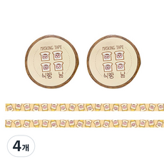 랑캣몰 Narm的故事 紙膠帶 吐司Narm, 混色, 4個