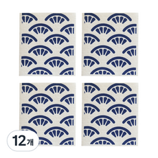 Market A 感性設計紙漿抹布 藍色橘色, 12個, 1入