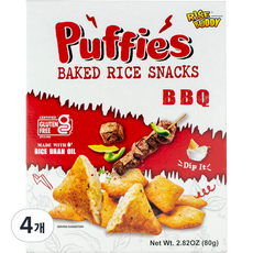 와이드페이스 라이스버디 바베큐맛 퍼피 베이크드 라이스 스낵, 80g, 4개
