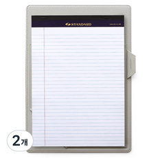 퍼니메이드 가죽 커버 노트패드 홀더 A4 + 노트패드 세트, 라이트그레이, 2개
