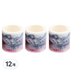 풍경 일러스트 마스킹 테이프 5m, 12개, 봄꽃