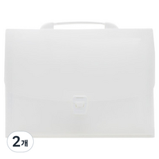 菈妮小舖 手提式13格風琴文件夾, 白色, 2個