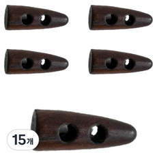 Yarna 三角形牛角扣 M 30 x 10 mm, 15個, 深棕色