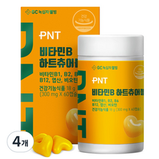 피엔티 GC녹십자웰빙 PNT 비타민B 하트츄어블, 4개, 18g