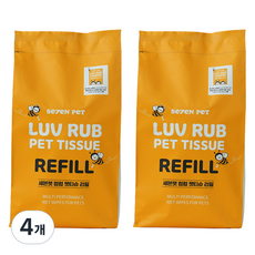 세븐펫 반려동물 럽럽 펫 물티슈, 130개입, 4개