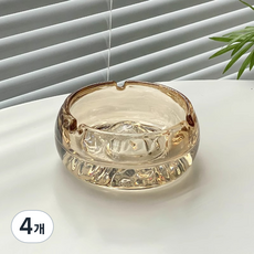 로프트마켓 투명 깔끔 심플한 실내용 재떨이, 옐로우, 4개