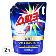 스파크 딥클린 액체세제 리필, 2개, 2.6L