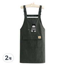 데이소이 만화 고양이 주방 앞치마 ONE SIZE, 04 아미그린, 2개