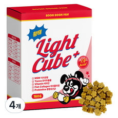 붐붐포 강아지 1.4kcal 라이트 큐브 미니 노즈워크 트릿 간식, 황태, 160g, 4개