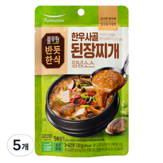Pulmuone 圃美多 正統韓食 韓牛牛骨大醬湯調味醬, 5個, 130g