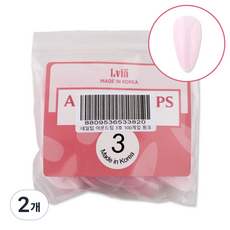 Lvia 杏仁形美甲片 3號 100p, 2個, 粉紅色