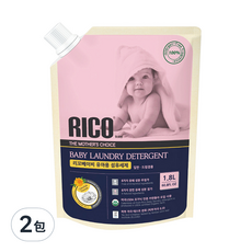 RICO Baby 金盞花有機天然洗衣精補充包 溫和配方 適合敏感肌膚, 1.8L, 2包