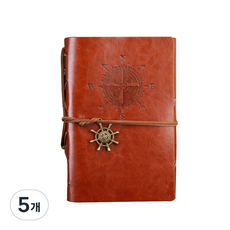빈티지 가죽 다이어리, 브라운, 5개
