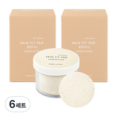 URBAN LEAVES 潔膚棉補充包 120片 2盒+罐裝圓形潔膚棉 60片組, 6組