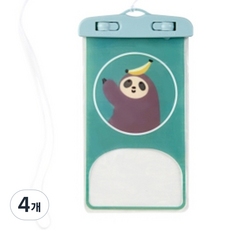 라니마켓 귀여운 핸드폰 방수팩, 나무늘보, 4개