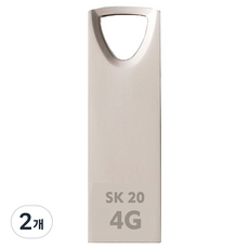 액센 with SK m&service USB 2.0 메모리 SK20, 4GB, 2개 4GB, 2개