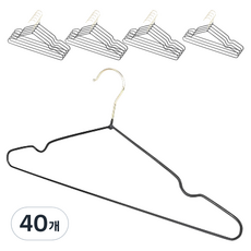 생활공식 미끄럼방지 논슬립 코팅 옷걸이, 블랙, 40개