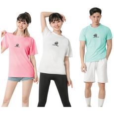 MI MI LEO 高透氣吸排T恤3件組 台灣製 D22, 蜜桃粉  +白色 + 薄荷綠