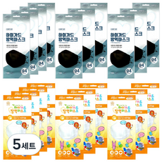 아이러브에어 하이가드 방역 황사마스크 2종세트 KF94 대형 블랙 10p + KF94 소형 화이트 10p, 5세트