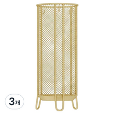 히키스 스틸 메쉬 스탠드 원형 우산꽂이, 3개, 골드