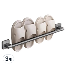 블럭마트 알루미늄 욕실화 수건걸이 60cm, 그레이, 3개