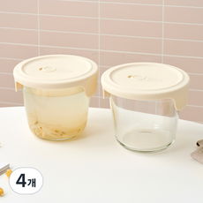 모던하우스 내열유리 실리콘 스팀홀 국용기, 4개, 700ml
