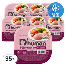 듀먼 전연령용 강아지 빛나는피모 화식사료, 닭+연어, 100g, 35개
