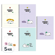 핑크풋 쫑긋곰 코넬노트 5p 세트, 랜덤발송, 5세트