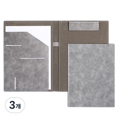 Donga PMS A4皮革磁吸文件夾, 灰色, 3個
