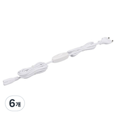 LISHIN Vitson T5專用2pin開關型電源線, 3m, 白色, 6個