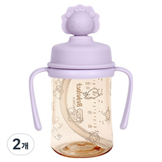 Bebelock 嬰幼兒用PPSU矽膠頂蓋吸管杯, 210ml, 2個, 薰衣草色