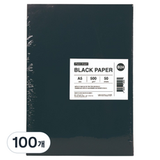 PaperAngel 많이 두꺼운 종이 A5 블랙 500g, 100개
