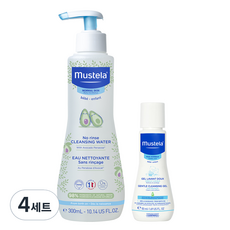 Mustella 免沖洗卸妝水 300ml + 溫和卸妝啫喱 50ml 套組, 4套