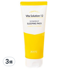JIGOTT 維他命晚安面膜 光彩淨白, 180ml, 3條