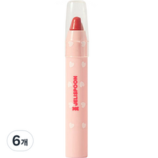 젤리스푼 플레이 컬러 립크레용 2.7g, 6개, 01 레드핑크