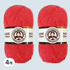 DIKTAS Madame Cotton棉質混紡毛線 2入, 048 草莓, 4個