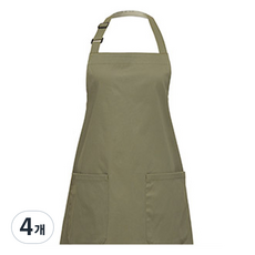 비더셰프 유니스토어 목걸이형 라이크코튼 앞치마, 라이트카키(A-850-2), 4개