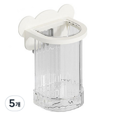 生活共感 飯店式瀝水壁掛牙刷架, 5個, 白色