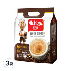 亞發 白咖啡 特濃，濃厚和香滑口感, 36g, 15包, 3袋