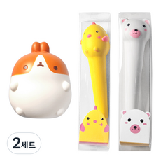 可愛魔浪 Squishy + Squishy 中性筆 2p 套裝, 棕色墨浪(糊狀)，隨機發貨(中性筆), 2組