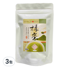 桃翠園 日本出雲抹茶粉, 100%日本產純抹茶, 100g, 3包, 1入