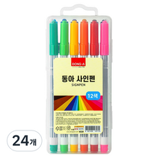 동아 사출 사인펜 12색, 혼합색상, 24개