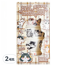 微笑貓咪紙膠帶 1.5cm x 2m 5入組, 2套, style2