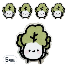 골드팡 귀여운 야채 캐릭터 아크릴 북클립 집게 5p 세트 배추, 5세트, 2.5cm