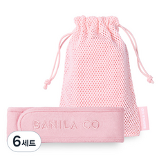 BANILA CO 芭妮蘭 洗臉帶+網袋組, 粉色, 6組