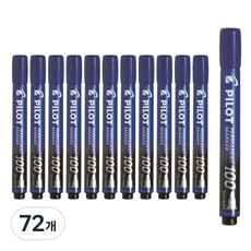 PILOT 百樂 Permanent 油性麥克筆 圓頭 100, 72個, 藍色