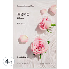 이니스프리 스퀴즈 에너지 마스크 로즈 22ml, 1개입, 4개