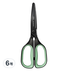 deLi 得力 TJ108 黑色刀片剪刀，能很好地切割3D曲線, 綠色, 6個