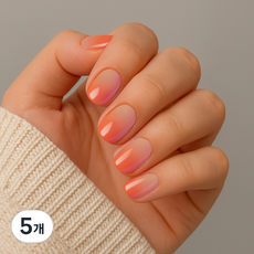 젤리팝 디자인 셀프 네일 아트 그라데이션 네일스티커 TS, 5개, 06 코랄베일