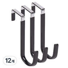 Slow& 門掛式圓形掛鉤掛架 單一尺寸, 12個, 黑色